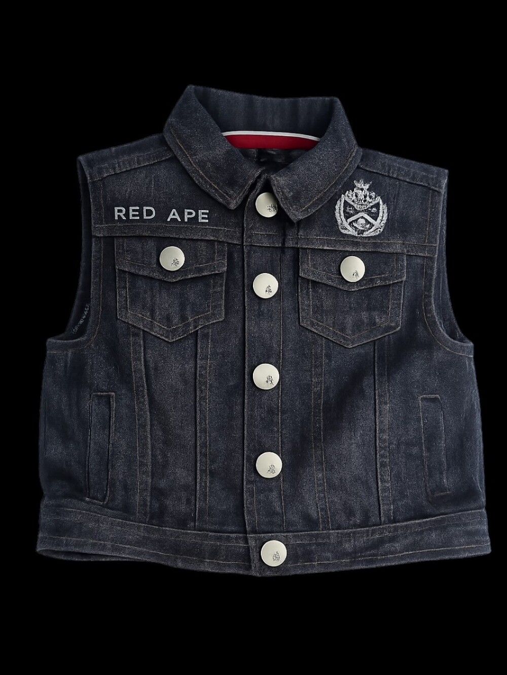 Red Ape Denim Vest 6-9 Months Dark Wash Sleeveless Baby Biker Style